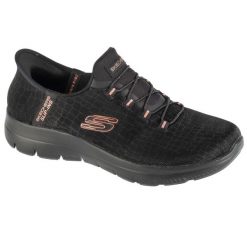 Buty sportowe Sneakersy damskie, Slip-Ins: Summits - Key Pace. Czarne obuwie sportowe damskie Skechers, bez wzorów, bez zapięcia, trekkingowe. Za 329.99 zł.