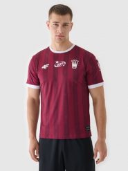 4F Koszulka klubowa wyjazdowa z sezonu 2024/25 męska 4F x Korona Kielce - multikolor XL. Fioletowe t-shirty męskie 4F, m, bez wzorów, z dzianiny, bez kołnierzyka, bez ramiączek. Za 249.99 zł.