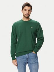 Lacoste Bluza SH8868 Zielony ciemny Regular Fit. Zielone bluzy męskie Lacoste, m, bez wzorów, z bawełny, bez ramiączek, bez kaptura. Za 579.99 zł.