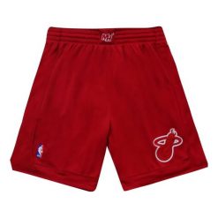 Szorty Miami Heat Authentic Christmas Day 2012/13. Czerwone szorty damskie Mitchell & Ness, bez wzorów, z poliesteru, sportowe. Za 662.00 zł.