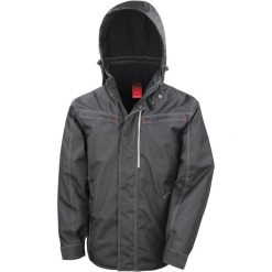 Parka Result Robuste "effet Denim". Czarne parki męskie RESULT, m, bez wzorów, z denimu, bez kołnierzyka, bez kaptura. Za 251.15 zł.