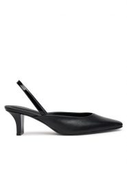 Calvin Klein Sandały HW0HW02267 Czarny. Czarne sandały damskie Calvin Klein, bez wzorów, ze skóry, bez obcasa, na słupku, bez zapięcia. Za 349.99 zł.