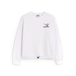 Bluza damska DIADORA L.SWEAT FLOSS L. Białe bluzy damskie Diadora, l, bez wzorów, bez ramiączek, bez kaptura. Za 109.99 zł.