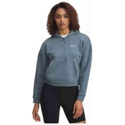 Bluza damska Under Armour Sport Terry FZ. Niebieskie bluzy damskie Under Armour, bez wzorów, sportowe, bez ramiączek, bez kaptura. Za 129.99 zł.