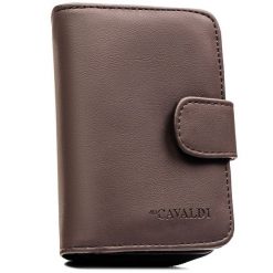 Brązowy portfel damski ze skóry ekologicznej zamykany na zatrzask i suwak 4U Cavaldi K-030B-BL. Brązowe portfele damskie 4U Cavaldi, ze skóry ekologicznej. Za 29.99 zł.