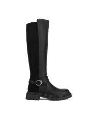 Clara Barson Oficerki WS6102-15 Czarny. Czarne kozaki damskie Clara Barson, bez wzorów, ze skóry, bez obcasa, na płaskiej podeszwie, bez zapięcia. Za 179.99 zł.