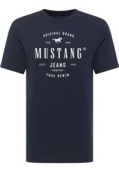Męski T-Shirt Mustang Style Alex Dark Sapphire 1017331 4136. Niebieskie t-shirty męskie Mustang, m, bez wzorów, bez kołnierzyka, bez ramiączek. Za 69.99 zł.