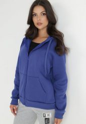 Ciemnoniebieska Bluza z Kapturem Sithi. Niebieskie bluzy damskie Born2be, s, bez wzorów, z jeansu, klasyczne, bez ramiączek, z kapturem. Za 29.99 zł.