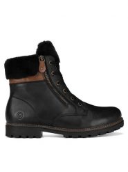 Remonte Botki D8463-01 Czarny. Czarne botki damskie Remonte, bez wzorów, ze skóry, bez obcasa, na płaskiej podeszwie, bez zapięcia. Za 377.99 zł.