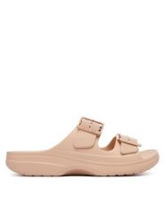 Crocs Klapki Saturday Metallic Buckle 213316 Różowy. Czerwone klapki damskie Crocs, bez wzorów, z tworzywa sztucznego, bez obcasa, bez zapięcia. Za 169.99 zł.