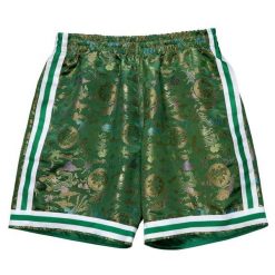 Szorty Boston Celtics Lunar New Year Swingman 1985/86. Zielone szorty damskie Mitchell & Ness, bez wzorów, sportowe. W wyprzedaży za 318.50 zł.