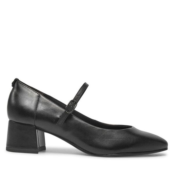 Czółenka Tamaris. Czarne czółenka damskie Tamaris, bez wzorów, bez obcasa, bez zapięcia. Za 329.99 zł.