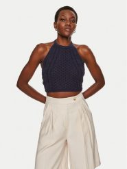 STAUD Bluzka Lori R24P3136CA Granatowy Regular Fit. Niebieskie bluzki damskie STAUD, xs, bez wzorów, z bawełny, bez kołnierzyka, bez ramiączek. Za 509.99 zł.