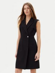 DKNY Sukienka koktajlowa DD5U1H66 Czarny Slim Fit. Czarne sukienki damskie DKNY, bez wzorów, z syntetyku, wizytowe, bez kołnierzyka, bez ramiączek. Za 339.99 zł.