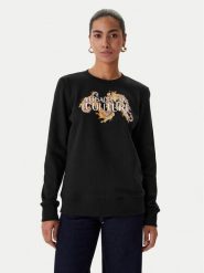 Versace Jeans Couture Bluza 80HAIE02 CF00E Czarny Regular Fit. Czarne bluzy damskie Versace Jeans Couture, xs, bez wzorów, z bawełny, bez ramiączek, bez kaptura. Za 1,069.00 zł.