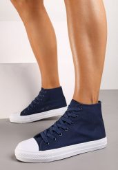 Granatowe Trampki Sznurowane Za Kostkę Quagia. Niebieskie trampki i tenisówki damskie Born2be, bez wzorów, za kostkę, bez zapięcia. Za 19.99 zł.