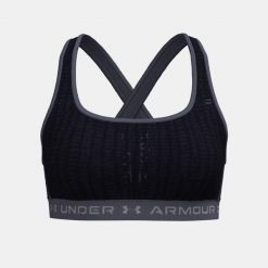 Damski Top Biustonosz Sportowy Under Armour Crossback Mid Print. Niebieskie obuwie sportowe damskie Under Armour, bez wzorów, bez zapięcia, na fitness i siłownię. Za 109.99 zł.