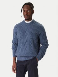 BOSS Sweter Kableto 50548689 Granatowy Regular Fit. Niebieskie swetry męskie Boss, m, bez wzorów, z wełny, bez kołnierzyka, bez ramiączek. Za 669.99 zł.