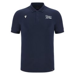 Polo Sale Sharks Athleisure Heraklia 2024/25. Niebieskie koszulki sportowe męskie Macron, m, bez wzorów, bez ramiączek. Za 262.00 zł.