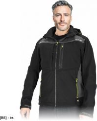Kurtka męska Reis - Kurtka ochronna męska stójka 4 kieszenie trójwarstwowa tkanina softshell 100% poliester membrana TPU polar 305 g/m odblaski XL. Brązowe kurtki męskie Reis, m, bez wzorów, z polaru, bez kaptura. Za 168.77 zł.
