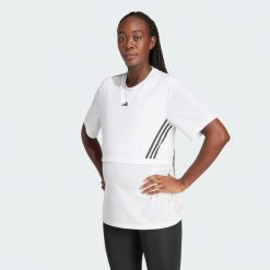 Koszulka Maternity. Czarne bluzki damskie Adidas, l, bez wzorów, sportowe, bez kołnierzyka, moda ciążowa, bez ramiączek. Za 199.00 zł.