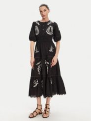 Pepe Jeans Sukienka codzienna Destiny PL953743 Czarny Regular Fit. Czarne sukienki damskie Pepe Jeans, na co dzień, m, bez wzorów, z bawełny, bez kołnierzyka, bez ramiączek, proste. Za 539.99 zł.