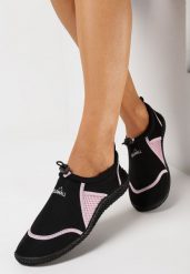 Czarno-Różowe Elastyczne Buty Sportowe do Wody Ralvie. Czarne obuwie sportowe damskie Born2be, na lato, bez wzorów, z bawełny, bez zapięcia, trekkingowe. Za 39.99 zł.