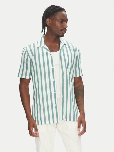 Lindbergh Koszula 30-203321 Zielony Relaxed Fit. Zielone koszule męskie Lindbergh, l, bez wzorów, z bawełny, bez kołnierzyka, bez ramiączek. Za 139.99 zł.