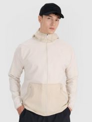 4F Bluza treningowa rozpinana z kapturem męska 4F x Robert Lewandowski - biała L. Białe bluzy sportowe męskie 4F, l, bez wzorów, z dzianiny, z kapturem, na fitness i siłownię. Za 269.99 zł.