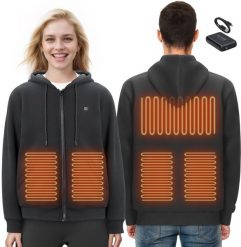 Podgrzewana Bluza z Kapturem Unisex XXL Zapinana. Bluzy męskie Vevor, m, bez wzorów, bez ramiączek, z kapturem. Za 555.00 zł.
