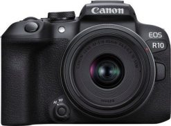 Aparat Canon EOS R10 + RF-S 18-45 mm f/4.5-6.3 IS STM (5331C010). Aparaty bezlusterkowce Canon. Za 4,134.99 zł.