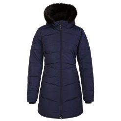 Kurtka Ocieplana Damska Długa Striking III. Niebieskie kurtki sportowe damskie Dare 2B, s, bez wzorów, z puchu, bez ramiączek, bez kaptura, trekkingowe. Za 234.99 zł.