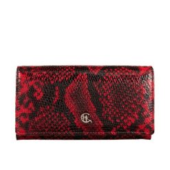 Duży czerwony portfel damski wąż RFID Canaletto PD1602s268. Czerwone portfele damskie ze skóry. Za 152.10 zł.