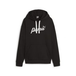 Bluza sportowa damska Puma Ess+ Script. Czarne bluzy damskie Puma, xl, bez wzorów, z bawełny, sportowe, bez ramiączek, z kapturem. Za 333.00 zł.