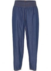 Dżinsy Mom, high waist, bawełna organiczna. Niebieskie jeansy damskie bonprix, bez wzorów, z bawełny, eleganckie, z podwyższonym stanem. Za 119.99 zł.