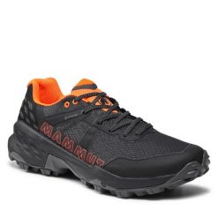 Trekkingi Mammut. Czarne buty zimowe męskie Mammut, bez wzorów, z gore-texu, bez obcasa, bez zapięcia. Za 519.99 zł.