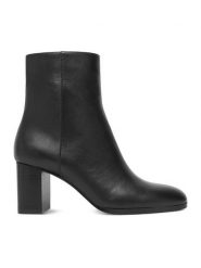 GINO ROSSI Botki C-LT02-01-1 Czarny. Czarne botki damskie Gino Rossi, bez wzorów, ze skóry, bez obcasa, na słupku, bez zapięcia. Za 329.99 zł.