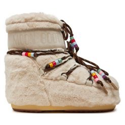 Śniegowce Moon Boot. Brązowe śniegowce damskie Moon Boot, bez zapięcia. Za 1,799.00 zł.
