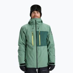 Kurtka snowboardowa męska Quiksilver Sycamore Solid 20K. Zielone kurtki męskie Quiksilver, m, bez wzorów, z materiału, sportowe, bez kaptura. Za 749.99 zł.