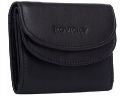Portfel damski Rovicky R-19-LFN czarny. Czarne portfele damskie ROVICKY, ze skóry. Za 49.99 zł.