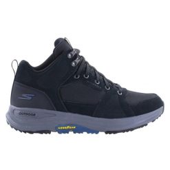 Buty na co dzień męskie SKECHERS GO WALK OUTDOOR skóra. Czarne trekkingi męskie Skechers, z materiału, bez zapięcia. Za 365.00 zł.