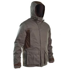 Kurtka myśliwska Solognac 500 Warm wodoodporna. Brązowe kurtki męskie SOLOGNAC, xl, bez wzorów, z materiału, sportowe, bez kaptura. Za 449.99 zł.