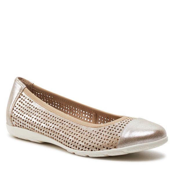 Baleriny Caprice. Żółte balerinki damskie Caprice, bez wzorów, bez obcasa, bez zapięcia. Za 279.99 zł.