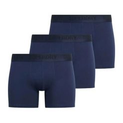 Bokserki Superdry (x3). Niebieskie bokserki męskie Superdry, bez wzorów. W wyprzedaży za 154.30 zł.