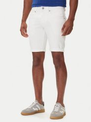 Petrol Industries Szorty jeansowe M-ROS-SHO005 Biały Slim Fit. Białe szorty męskie Petrol Industries, bez wzorów, z bawełny. Za 129.99 zł.