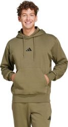 Adidas Bluza męska adidas Essentials Feelcozy Fleece oliwkowa JE3799 XL. Zielone bluzy męskie Adidas, m, bez wzorów, bez ramiączek, bez kaptura. Za 236.04 zł.