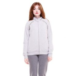 Bluza z bawełna z pełny zamek błyskawiczny na co dzień. Czarne bluzy damskie LEONE 1947 APPAREL, l, bez wzorów, z bawełny, sportowe, bez ramiączek, bez kaptura. Za 246.29 zł.