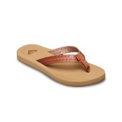 Sandały dla Kobiety PORTO MOTIF Beżowy. Brązowe sandały damskie Roxy, bez wzorów, ze skóry, bez obcasa, bez zapięcia. Za 129.99 zł.