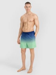 4F Spodenki plażowe męskie - zielone XXL. Zielone szorty męskie 4F, bez wzorów, z syntetyku, wakacyjne. W wyprzedaży za 59.99 zł.