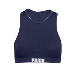 Góra od bikini Puma, racerback, granatowa. Niebieskie stroje kąpielowe damskie Puma, xs, bez wzorów. Za 173.99 zł.